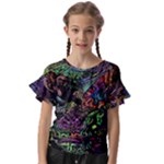 Trippy Dark Psychedelic Kids  Cut Out Flutter Sleeves