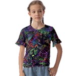 Trippy Dark Psychedelic Kids  Cuff Sleeve Scrunch Bottom T-Shirt