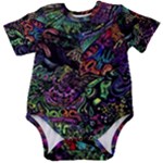 Trippy Dark Psychedelic Baby Short Sleeve Bodysuit
