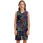 Trippy Dark Psychedelic Kids  Basketball Mesh Set