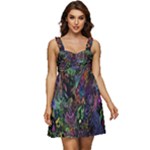 Trippy Dark Psychedelic Ruffle Strap Babydoll Chiffon Dress