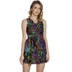 Trippy Dark Psychedelic Sleeveless High Waist Mini Dress