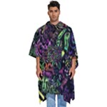 Trippy Dark Psychedelic Men s Hooded Rain Ponchos