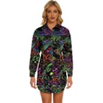 Trippy Dark Psychedelic Womens Long Sleeve Shirt Dress