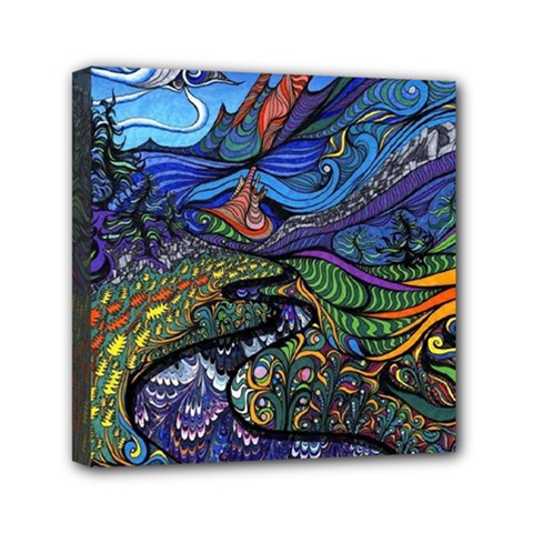 Psychedelic Landscape Mini Canvas 6  x 6  (Stretched) from ArtsNow.com