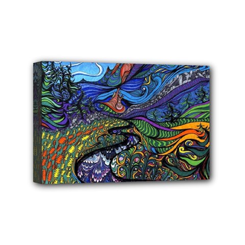 Psychedelic Landscape Mini Canvas 6  x 4  (Stretched) from ArtsNow.com