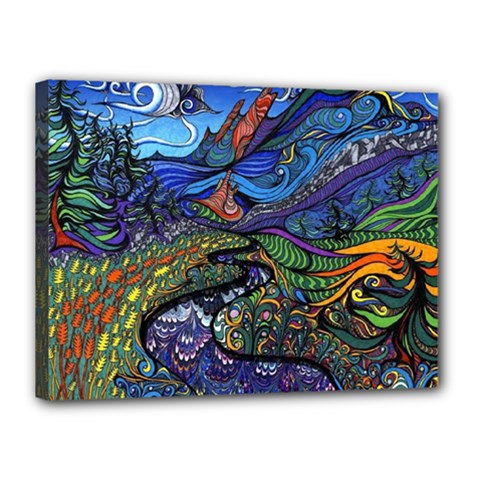 Psychedelic Landscape Canvas 16  x 12  (Stretched) from ArtsNow.com