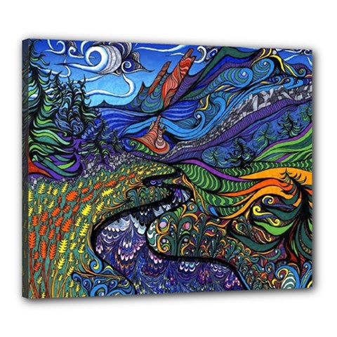 Psychedelic Landscape Canvas 24  x 20  (Stretched) from ArtsNow.com