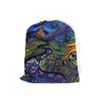 Psychedelic Landscape Drawstring Pouch (Large)