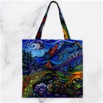 Psychedelic Landscape Zipper Grocery Tote Bag