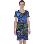 Psychedelic Landscape Short Sleeve Nightdress