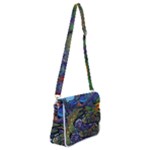 Psychedelic Landscape Shoulder Bag with Back Zipper