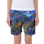 Psychedelic Landscape Women s Basketball Shorts