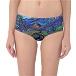 Psychedelic Landscape Mid-Waist Bikini Bottoms