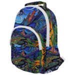 Psychedelic Landscape Rounded Multi Pocket Backpack