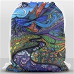 Psychedelic Landscape Drawstring Bag (Large)