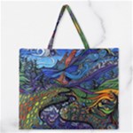 Psychedelic Landscape Zipper Large Tote Bag