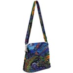 Psychedelic Landscape Zipper Messenger Bag