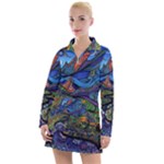 Psychedelic Landscape Women s Long Sleeve Casual Dress