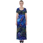 Psychedelic Landscape High Waist Short Sleeve Maxi Dress