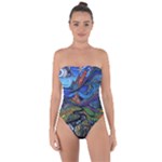 Psychedelic Landscape Tie Back One Piece Swimsuit