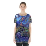 Psychedelic Landscape Skirt Hem Sports Top