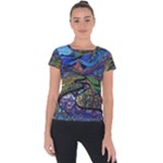 Psychedelic Landscape Short Sleeve Sports Top 