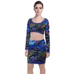 Psychedelic Landscape Top and Skirt Sets