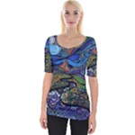 Psychedelic Landscape Wide Neckline T-Shirt