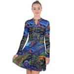 Psychedelic Landscape Long Sleeve Panel Dress
