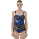 Psychedelic Landscape Twist Front Tankini Set