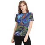 Psychedelic Landscape Women s Short Sleeve Rash Guard