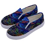 Psychedelic Landscape Kids  Canvas Slip Ons