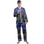 Psychedelic Landscape Men s Long Sleeve Satin Pajamas Set