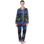 Psychedelic Landscape Women s Long Sleeve Satin Pajamas Set	