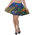 Psychedelic Landscape Velvet Skater Skirt
