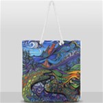 Psychedelic Landscape Full Print Rope Handle Tote (Large)