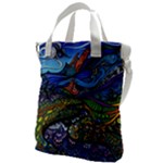 Psychedelic Landscape Canvas Messenger Bag