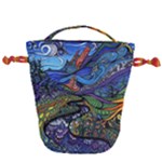 Psychedelic Landscape Drawstring Bucket Bag