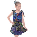 Psychedelic Landscape Kids  Tie Up Tunic Dress