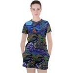 Psychedelic Landscape Women s T-Shirt and Shorts Set