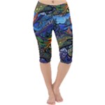 Psychedelic Landscape Lightweight Velour Cropped Yoga Leggings