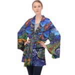 Psychedelic Landscape Long Sleeve Velvet Kimono 