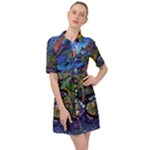 Psychedelic Landscape Belted Shirt Dress