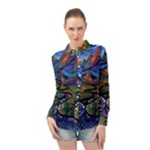 Psychedelic Landscape Long Sleeve Chiffon Shirt