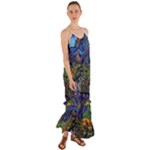 Psychedelic Landscape Cami Maxi Ruffle Chiffon Dress