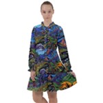 Psychedelic Landscape All Frills Chiffon Dress
