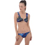 Psychedelic Landscape Ring Detail Crop Bikini Set