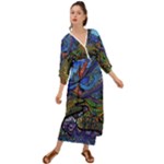 Psychedelic Landscape Grecian Style  Maxi Dress