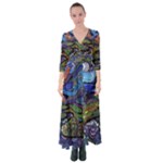 Psychedelic Landscape Button Up Maxi Dress